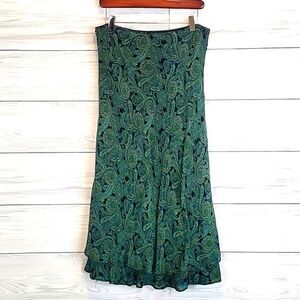 Style&Co paisley print midi skirt - green & black Women's Size 10P